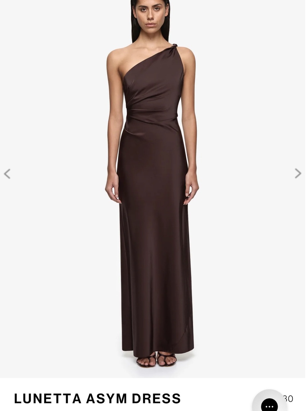 bec + bridge Lunetta Asym One-Shoulder Dress in Dark Brown